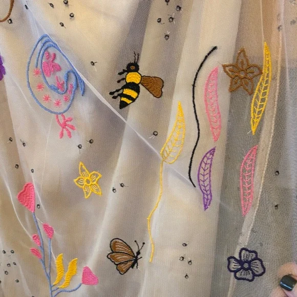 Anthropologie Sheer Maxi Skirt with Embroidery - Multicolor - Picture 7 of 13